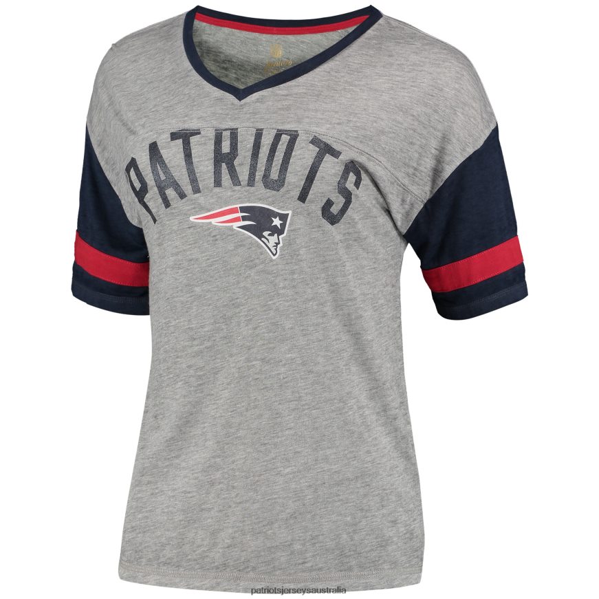 Women Junior's Heathered Gray Let's Huddle Burnout T-Shirt ZZ06V22714 Patriots Jersey Clothing