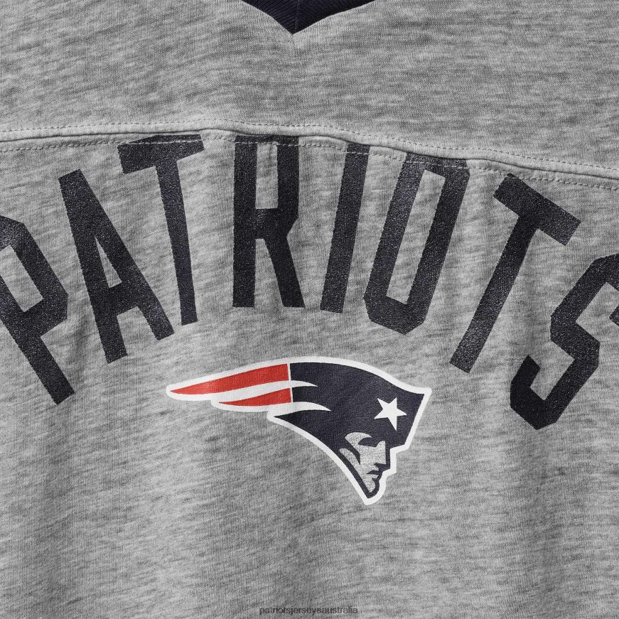 Women Junior's Heathered Gray Let's Huddle Burnout T-Shirt ZZ06V22714 Patriots Jersey Clothing