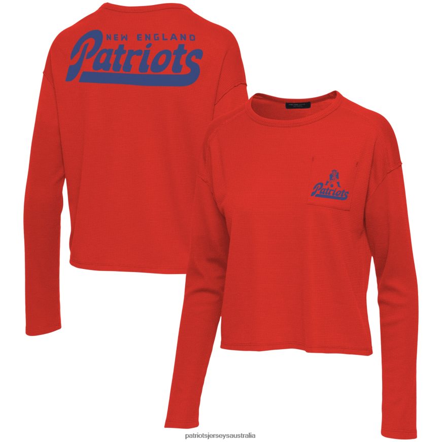 Women Junk Food Red Pocket Thermal Long Sleeve T-Shirt ZZ06V22746 Patriots Jersey Clothing