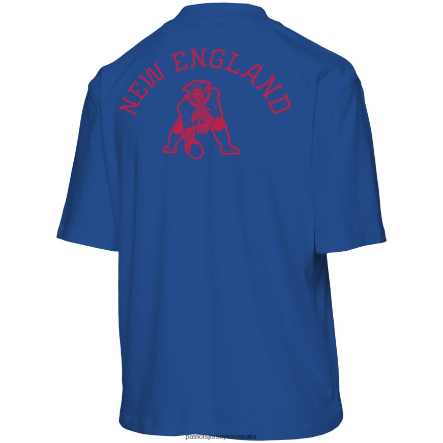 Women Junk Food Royal Half-Sleeve Mock Neck T-Shirt ZZ06V22743 Patriots Jersey Clothing