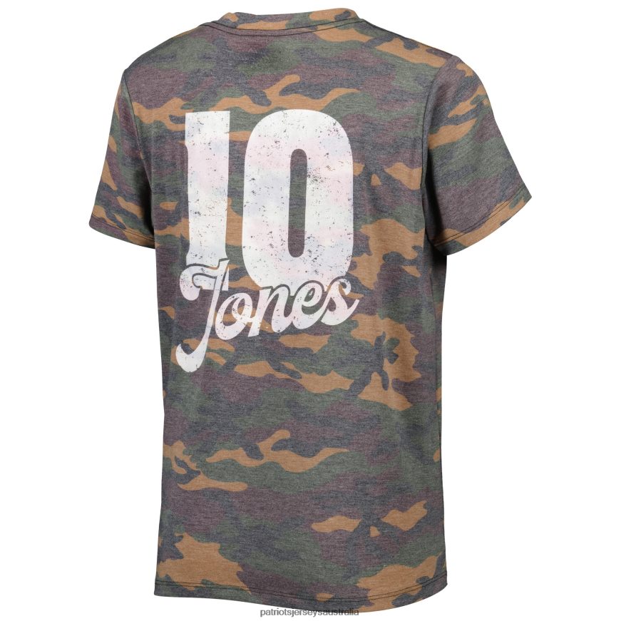 Women Majestic Threads Mac Jones Camo Name & Number V-Neck T-Shirt ZZ06V22740 Patriots Jersey Clothing