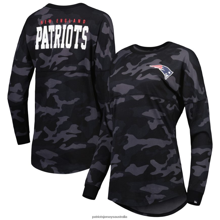 Women New Era Black Camo Long Sleeve T-Shirt ZZ06V22662 Patriots Jersey Clothing