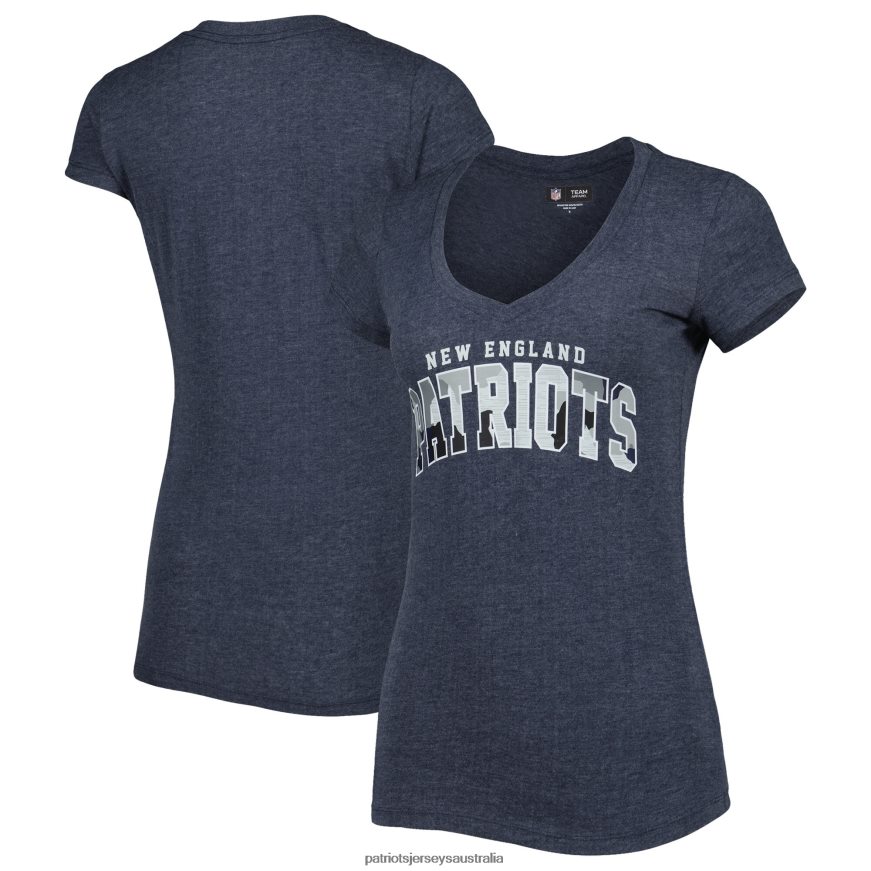 Women New Era Heathered Navy Training Camp V-Neck T-Shirt ZZ06V22663 Patriots Jersey Clothing