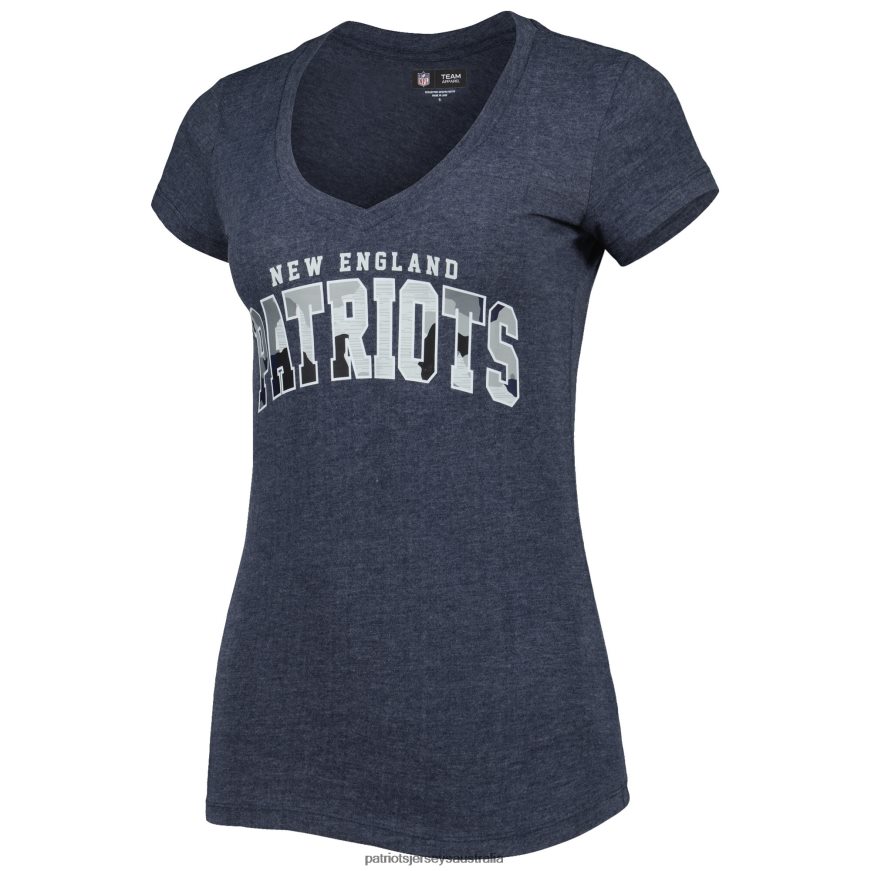 Women New Era Heathered Navy Training Camp V-Neck T-Shirt ZZ06V22663 Patriots Jersey Clothing