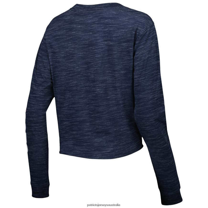 Women New Era Navy Crop Long Sleeve T-Shirt ZZ06V22731 Patriots Jersey Clothing