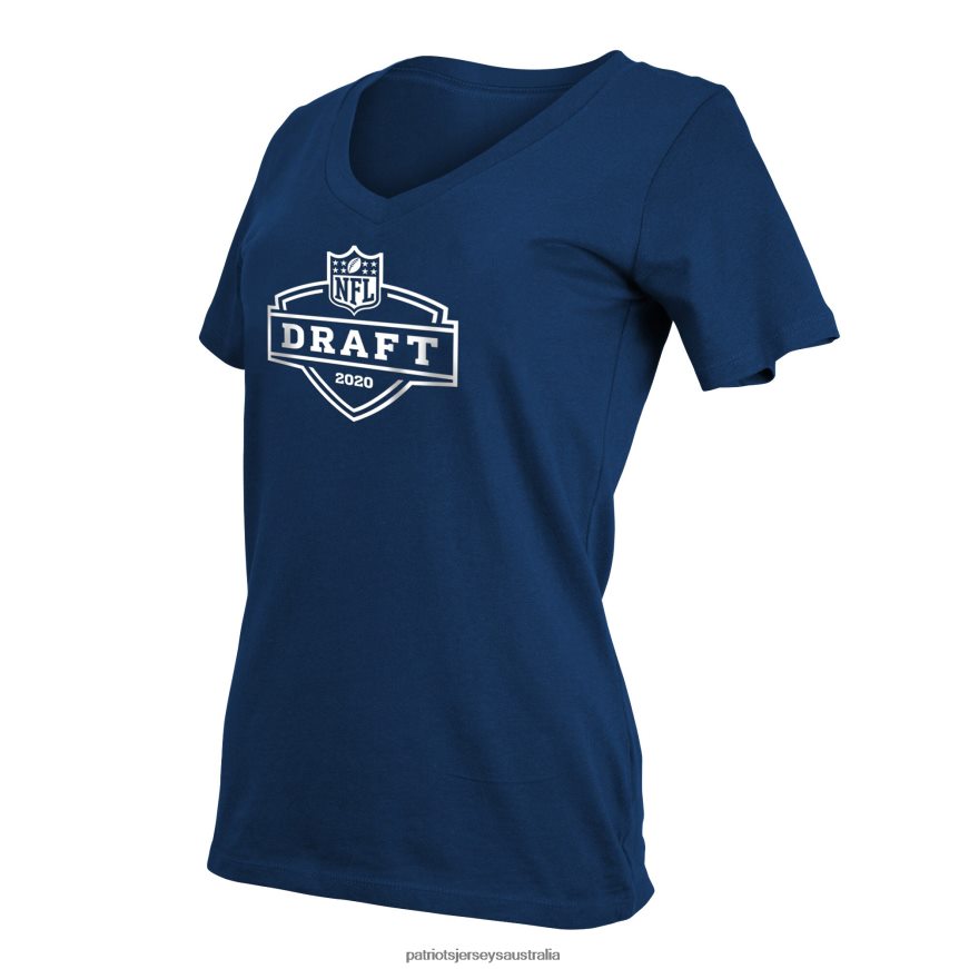 Women New Era Navy Draft Card V-Neck T-Shirt ZZ06V22806 Patriots Jersey Clothing