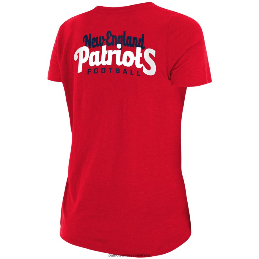 Women New Era Red Slub T-Shirt with Front Twist Knot ZZ06V22772 Patriots Jersey Clothing