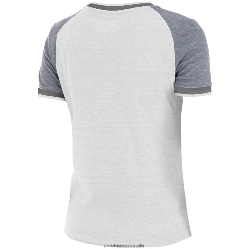 Women New Era White/Gray Training Camp Raglan V-Neck T-Shirt ZZ06V22766 Patriots Jersey Clothing