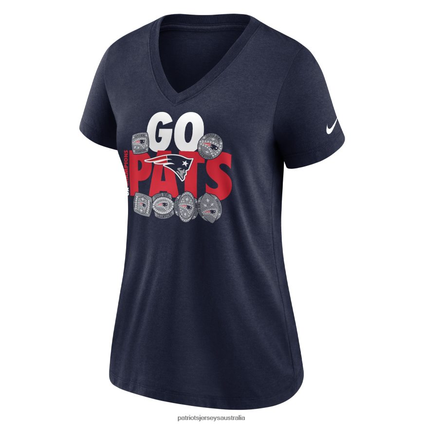 Women Nike Navy Hometown Collection Tri-Blend V-Neck T-Shirt ZZ06V22747 Patriots Jersey Clothing