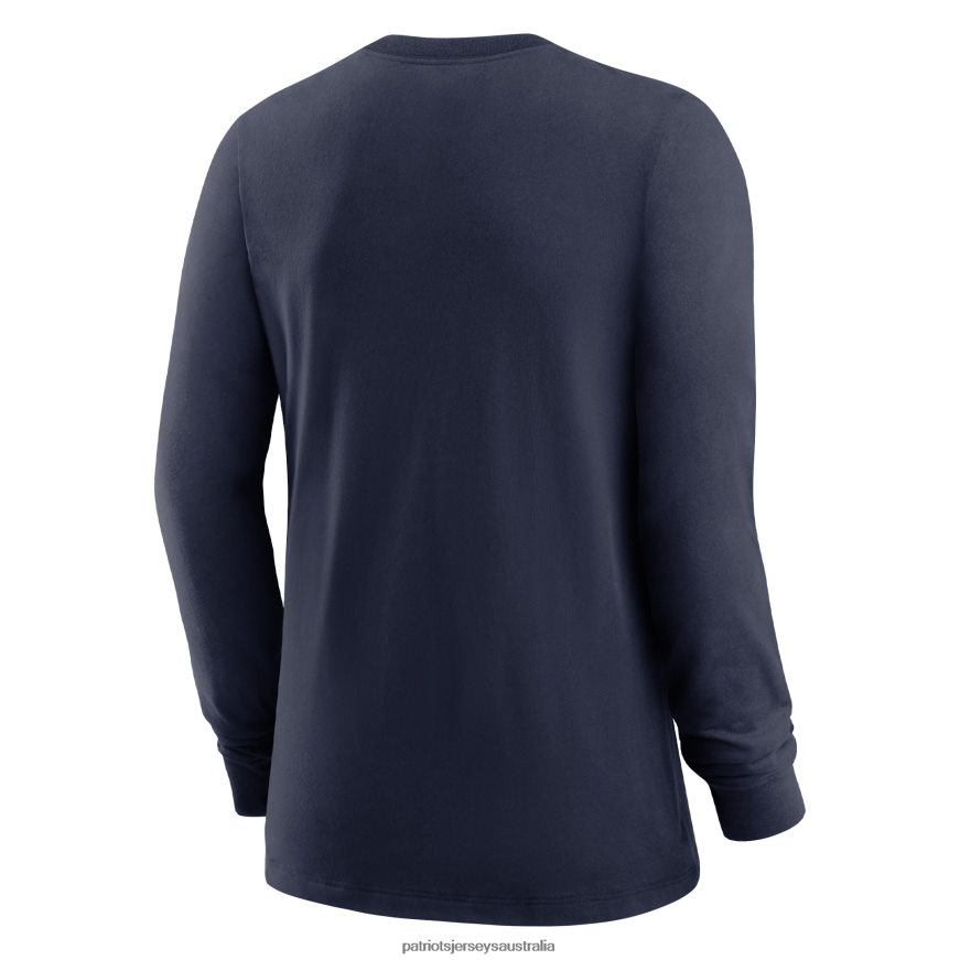 Women Nike Navy Prime Split Long Sleeve T-Shirt ZZ06V22730 Patriots Jersey Clothing