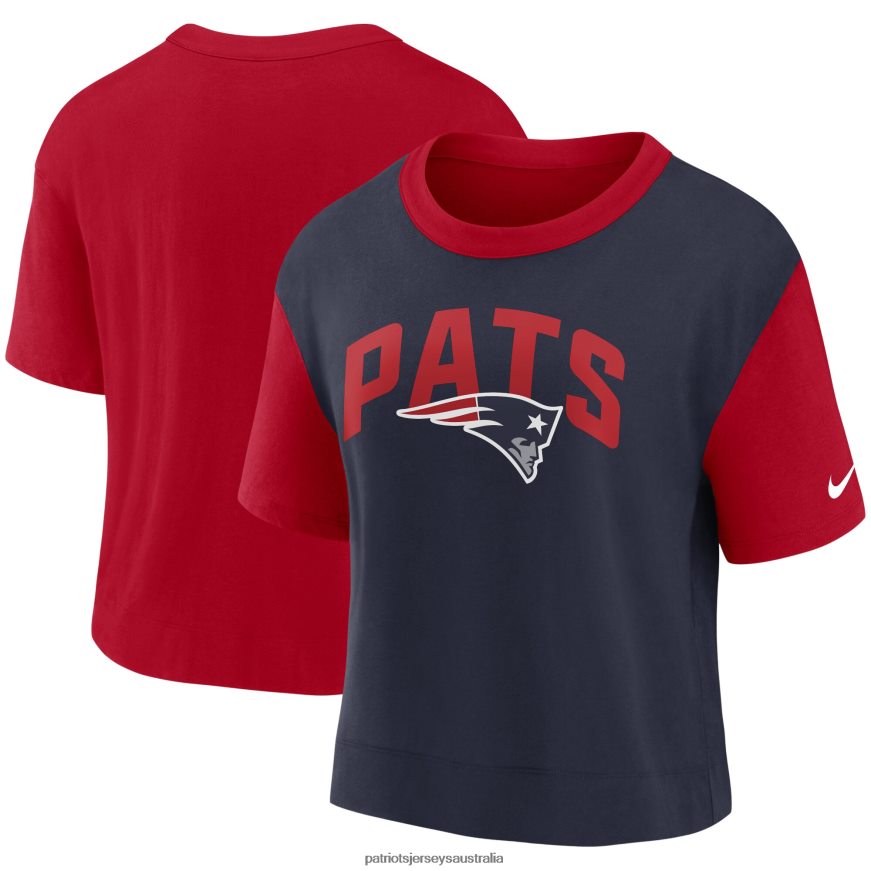Women Nike Red/Navy High Hip Fashion T-Shirt ZZ06V22665 Patriots Jersey Clothing