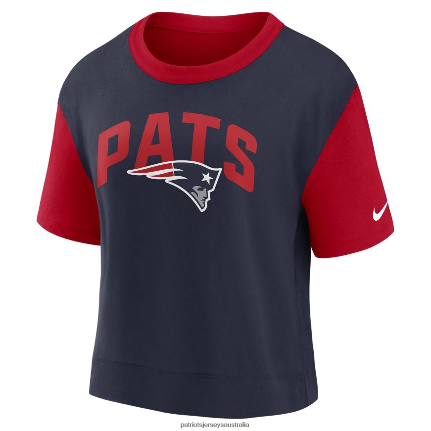 Women Nike Red/Navy High Hip Fashion T-Shirt ZZ06V22665 Patriots Jersey Clothing