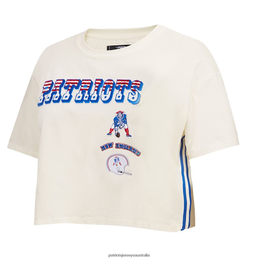 Women Pro Standard Cream Retro Classic Boxy Cropped T-Shirt ZZ06V22655 Patriots Jersey Clothing