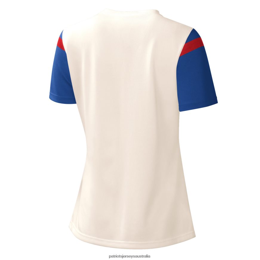 Women Starter Cream Kick Start V-Neck T-Shirt ZZ06V22700 Patriots Jersey Clothing