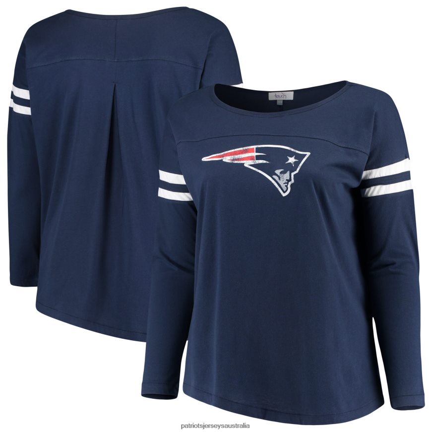 Women Touch Navy Plus Size Free Agent Long Sleeve T-Shirt ZZ06V22738 Patriots Jersey Clothing