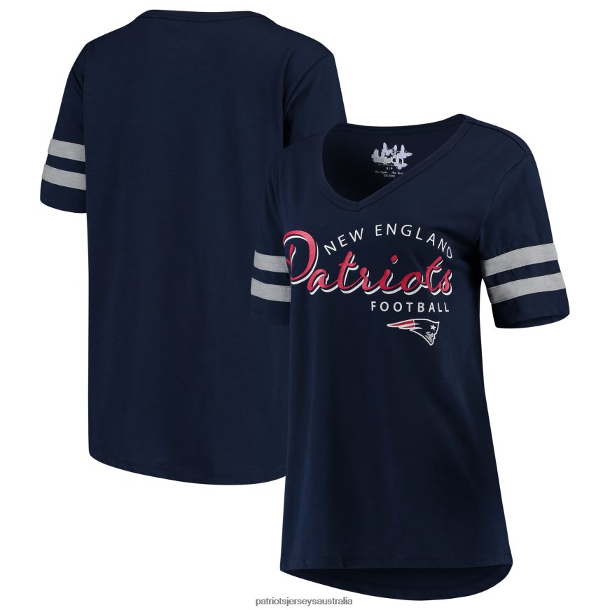 Women Touch Navy Triple Play V-Neck T-Shirt ZZ06V22760 Patriots Jersey Clothing