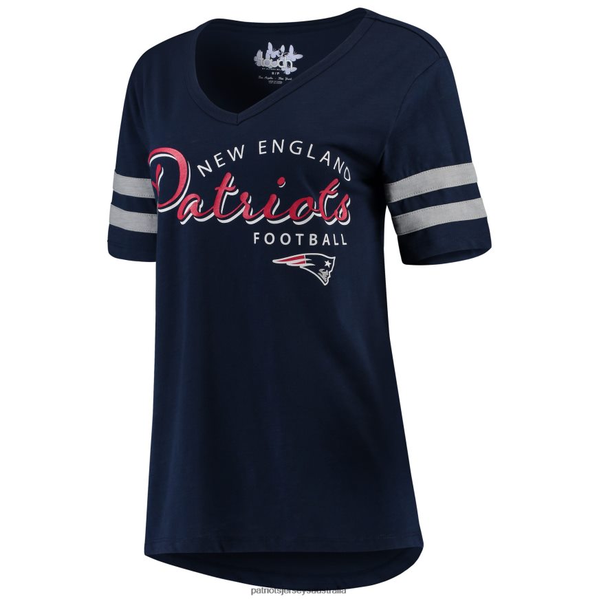 Women Touch Navy Triple Play V-Neck T-Shirt ZZ06V22760 Patriots Jersey Clothing