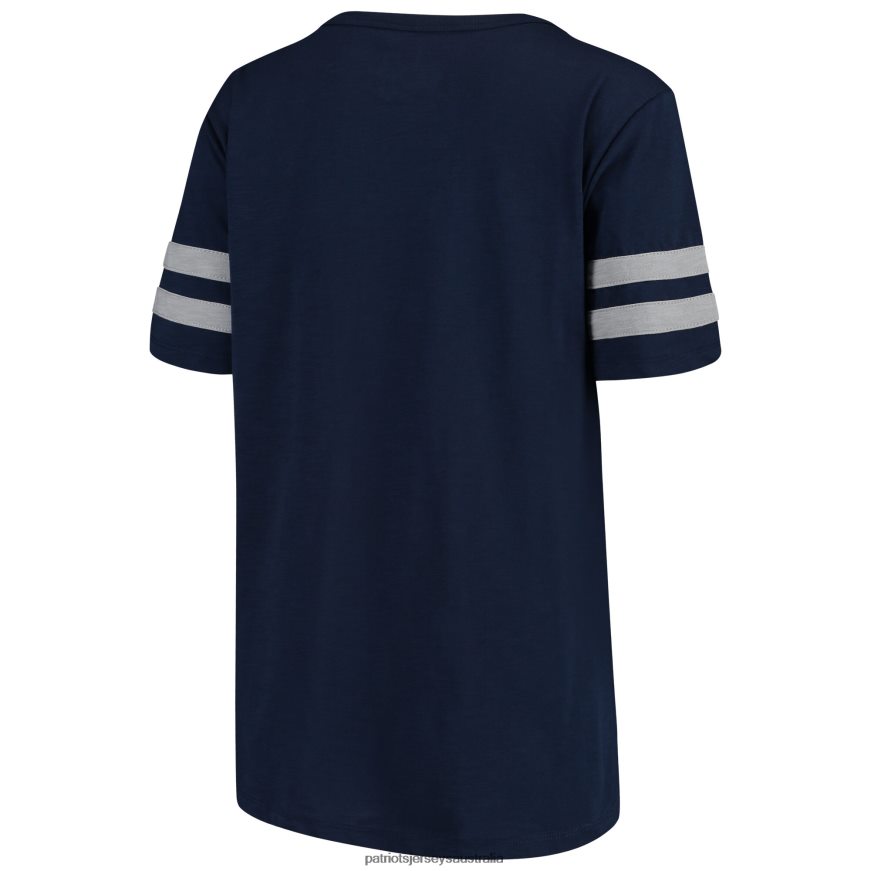 Women Touch Navy Triple Play V-Neck T-Shirt ZZ06V22760 Patriots Jersey Clothing