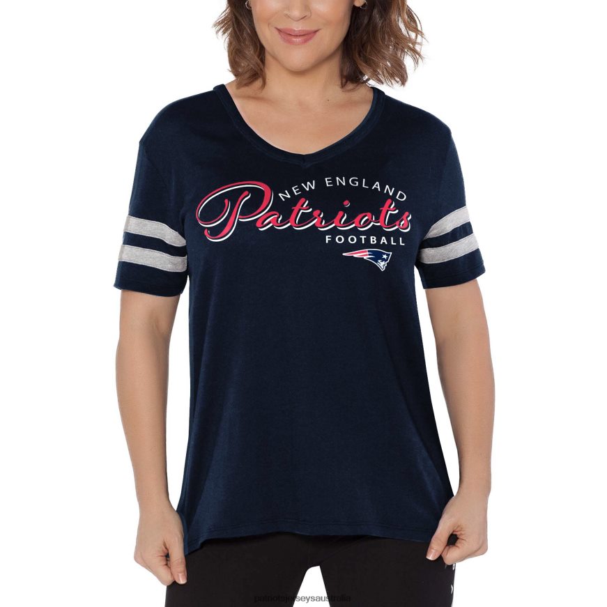 Women Touch Navy Triple Play V-Neck T-Shirt ZZ06V22760 Patriots Jersey Clothing