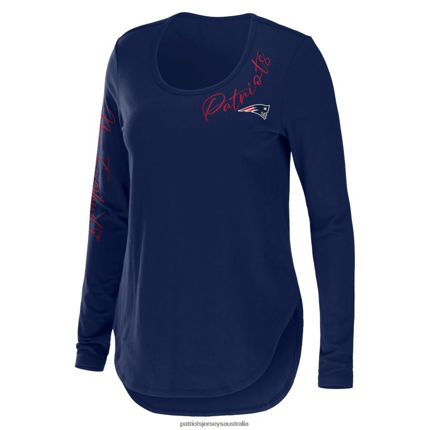 Women WEAR by Erin Andrews Navy Team Scoop Neck T-Shirt ZZ06V22686 Patriots Jersey Clothing