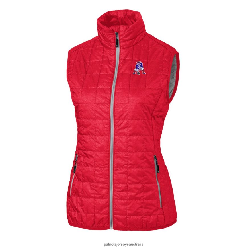 Women Cutter & Buck Red Throwback Logo Rainier PrimaLoft Eco Full-Zip Puffer Vest ZZ06V21062 Patriots Jersey Clothing