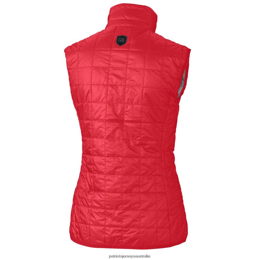 Women Cutter & Buck Red Throwback Logo Rainier PrimaLoft Eco Full-Zip Puffer Vest ZZ06V21062 Patriots Jersey Clothing