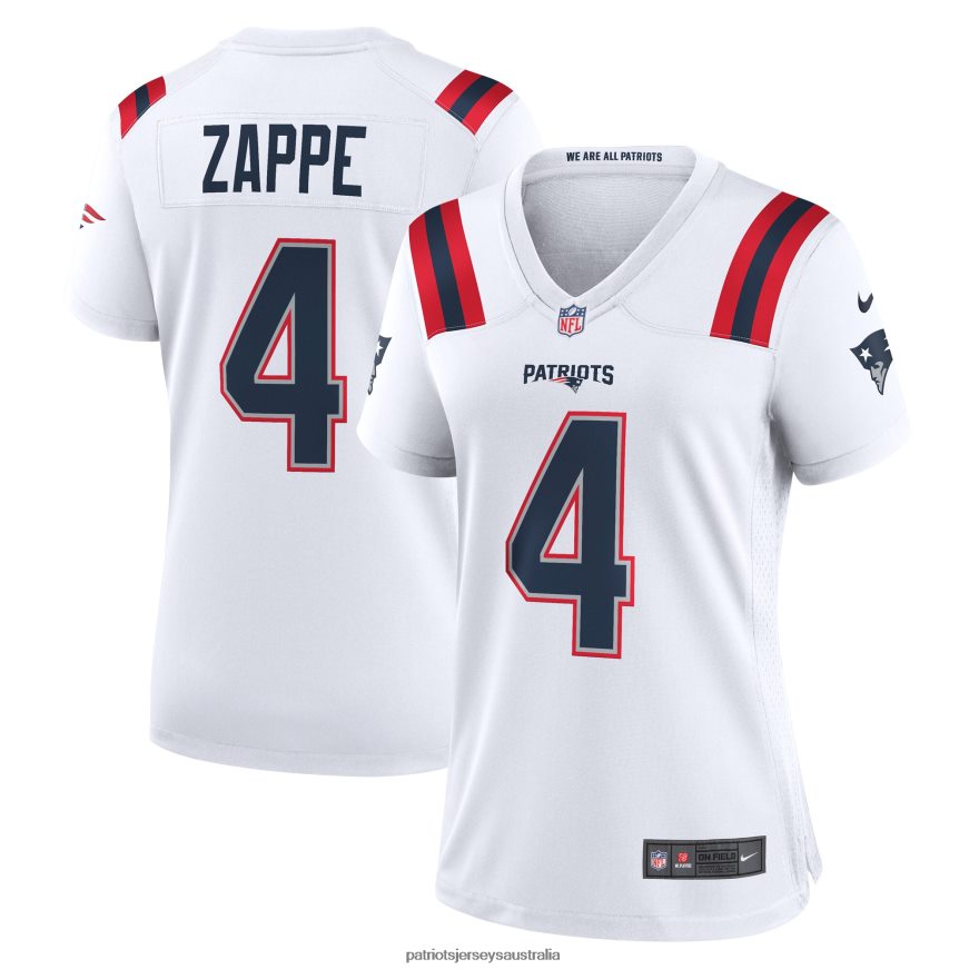 Women Nike Bailey Zappe White Game Player Jersey ZZ06V21222 Patriots Jersey Clothing