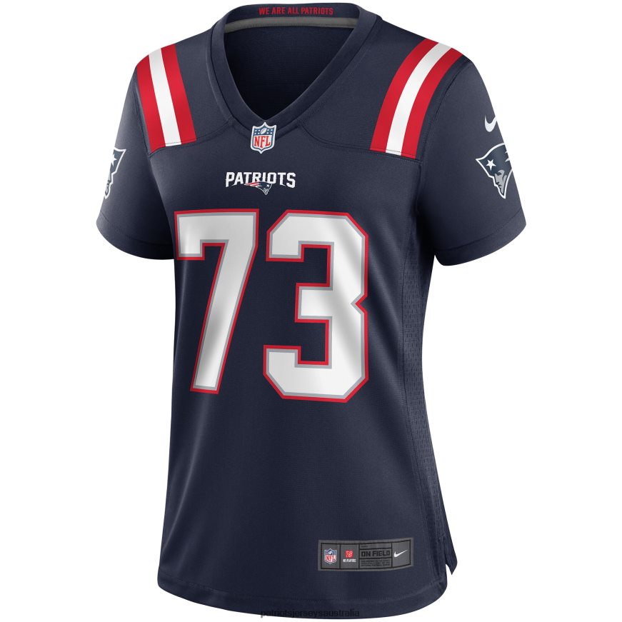 Women Nike John Hannah Navy Game Retired Player Jersey ZZ06V21146 Patriots Jersey Clothing