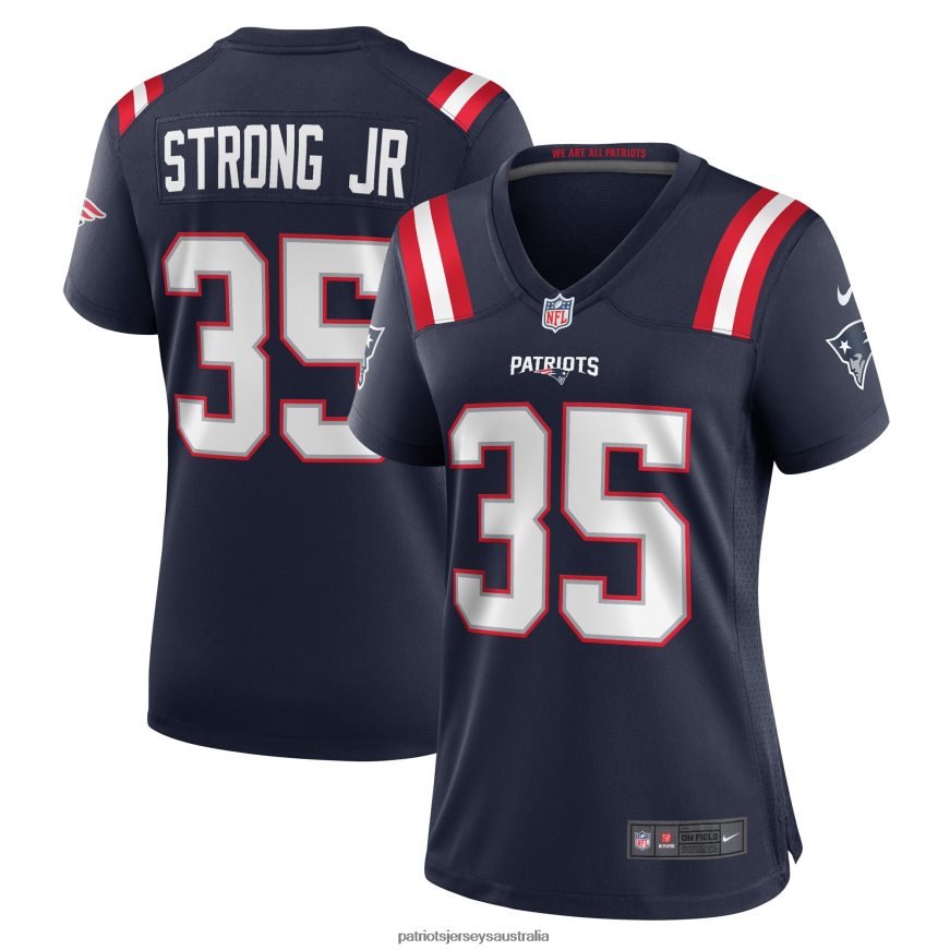 Women Nike Pierre Strong Jr. Navy Game Player Jersey ZZ06V21218 Patriots Jersey Clothing