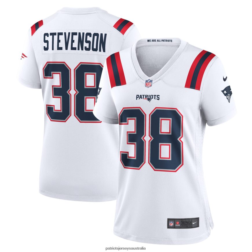 Women Nike Rhamondre Stevenson White Game Player Jersey ZZ06V21221 Patriots Jersey Clothing