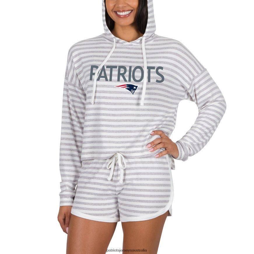 Women Concepts Sport Cream Visibility Long Sleeve Hoodie T-Shirt & Shorts Set ZZ06V22679 Patriots Jersey Clothing