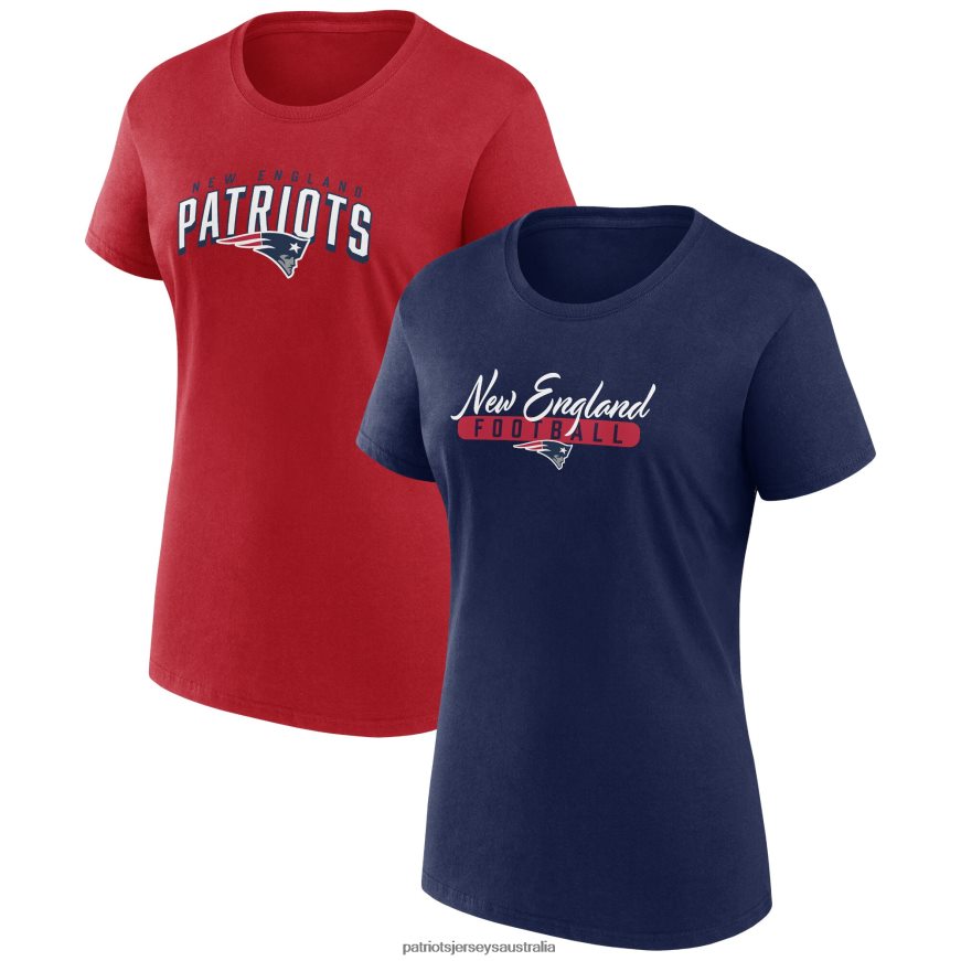Women Fanatics Branded Navy/Red Fan T-Shirt Combo Set ZZ06V22639 Patriots Jersey Clothing