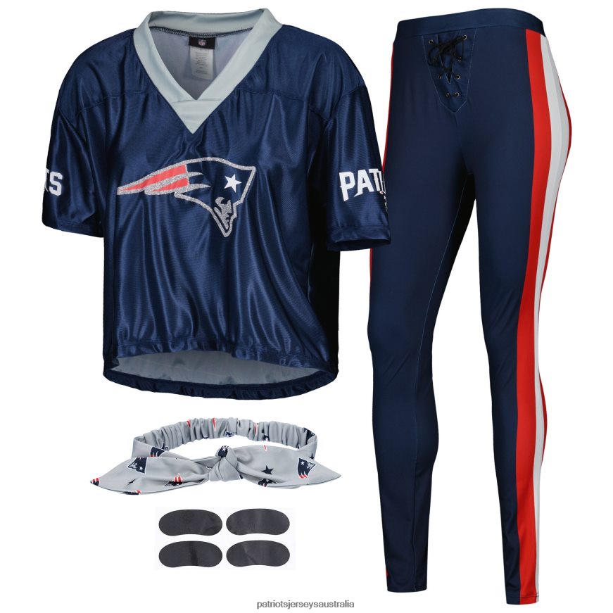 Women Navy Game Day Costume Set ZZ06V22722 Patriots Jersey Clothing
