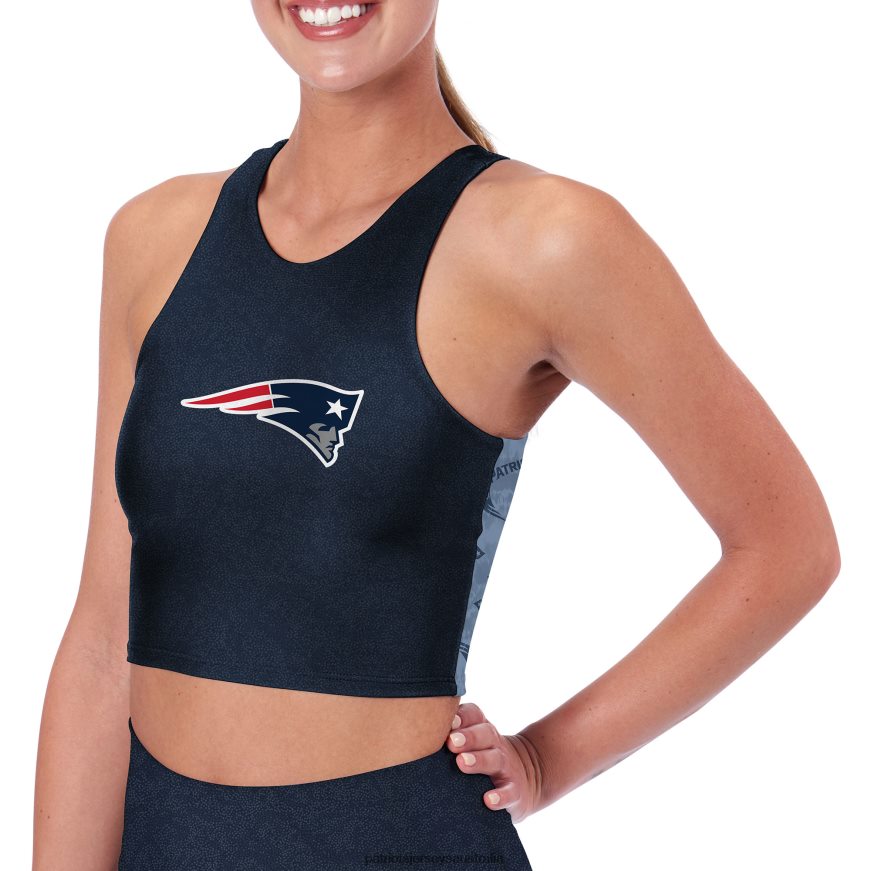 Women Certo Charcoal High Neck Midi Bra ZZ06V22881 Patriots Jersey Clothing