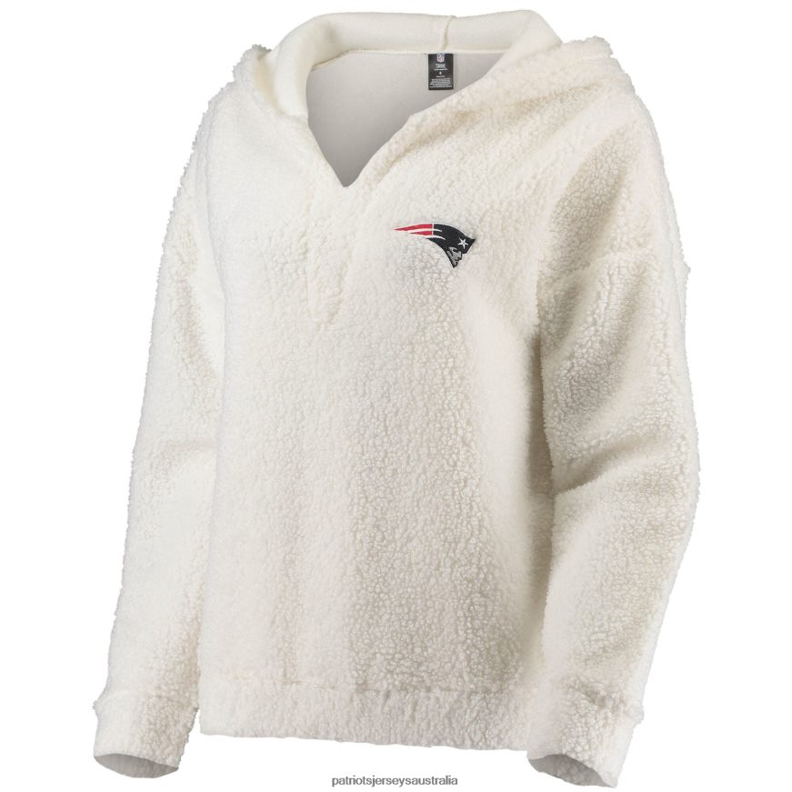 Women Concepts Sport Cream Fluffy Hoodie Top & Shorts Set ZZ06V22851 Patriots Jersey Clothing