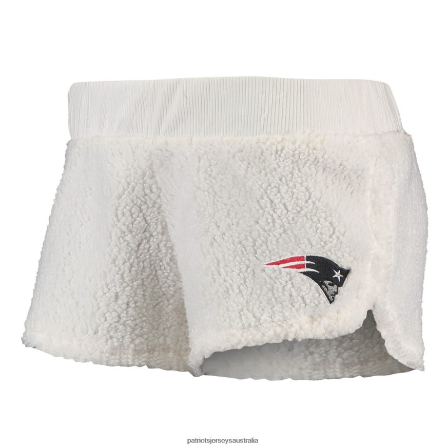 Women Concepts Sport Cream Fluffy Hoodie Top & Shorts Set ZZ06V22851 Patriots Jersey Clothing
