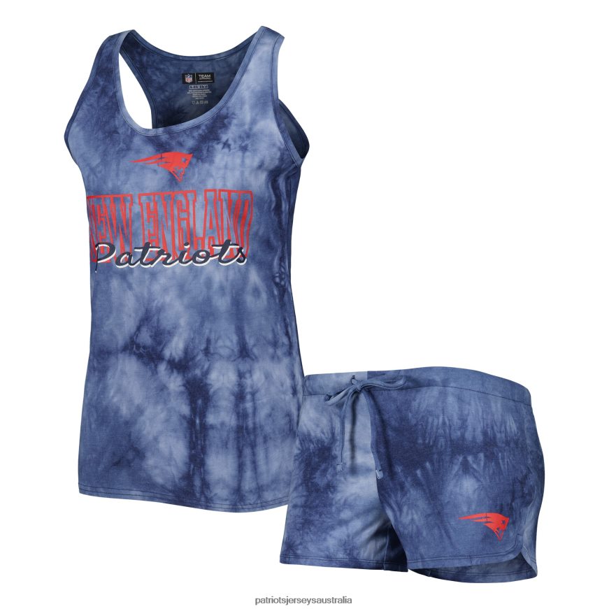 Women Concepts Sport Navy Billboard Scoop Neck Racerback Tank and Shorts Sleep Set ZZ06V22861 Patriots Jersey Clothing