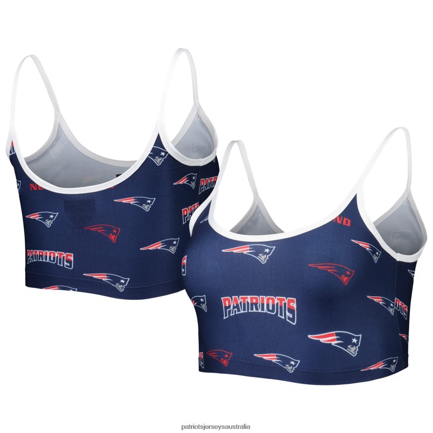 Women Concepts Sport Navy Breakthrough Allover Knit Lounge Bralette ZZ06V22883 Patriots Jersey Clothing