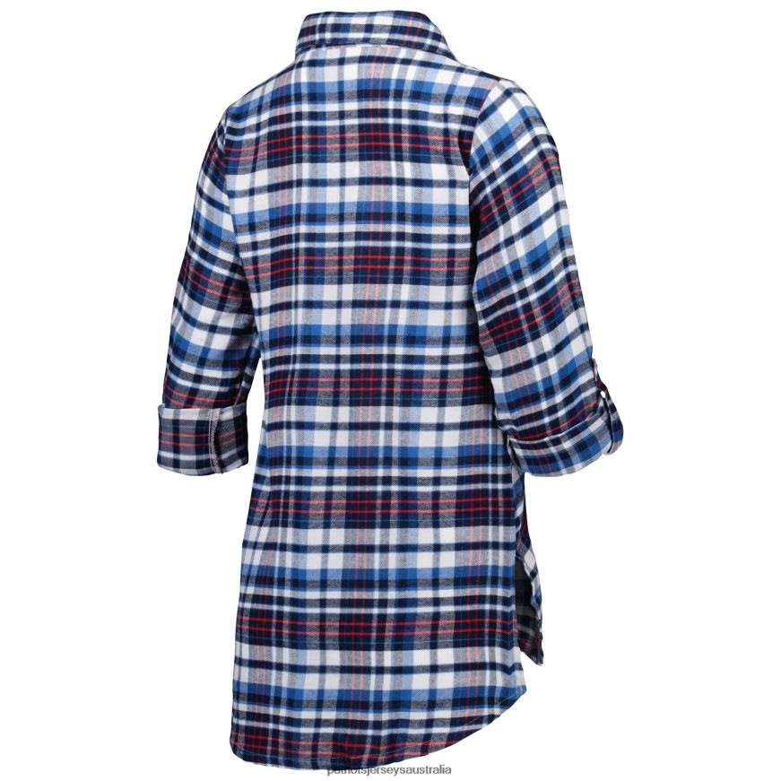 Women Concepts Sport Navy Mainstay Plaid Full-Button Long Sleeve Nightshirt ZZ06V22885 Patriots Jersey Clothing
