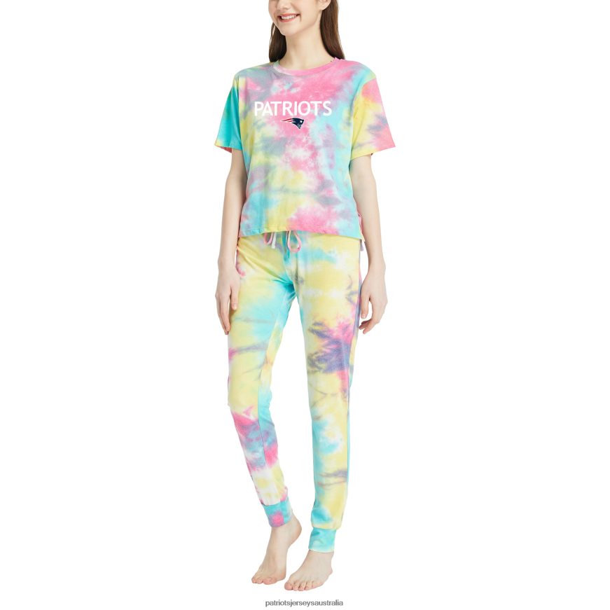 Women Concepts Sport Velodrome Tie-Dye Top & Pants Set ZZ06V22892 Patriots Jersey Clothing