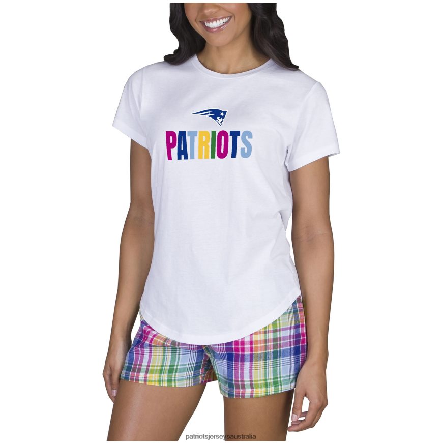 Women Concepts Sport White Razzle Sleepwear Top & Shorts Set ZZ06V22867 Patriots Jersey Clothing