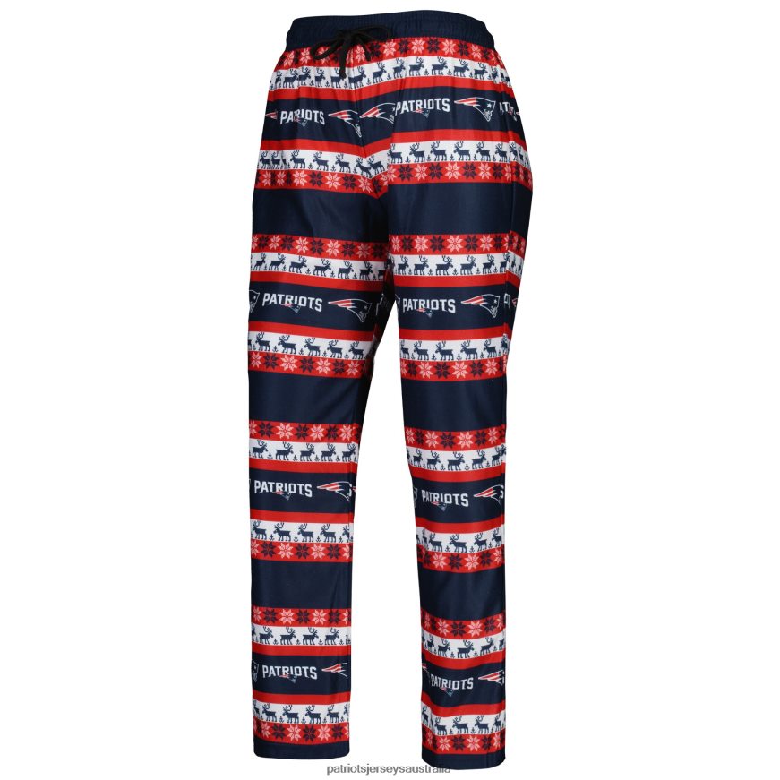 Women FOCO Navy Holiday Ugly Pajama Set ZZ06V22873 Patriots Jersey Clothing