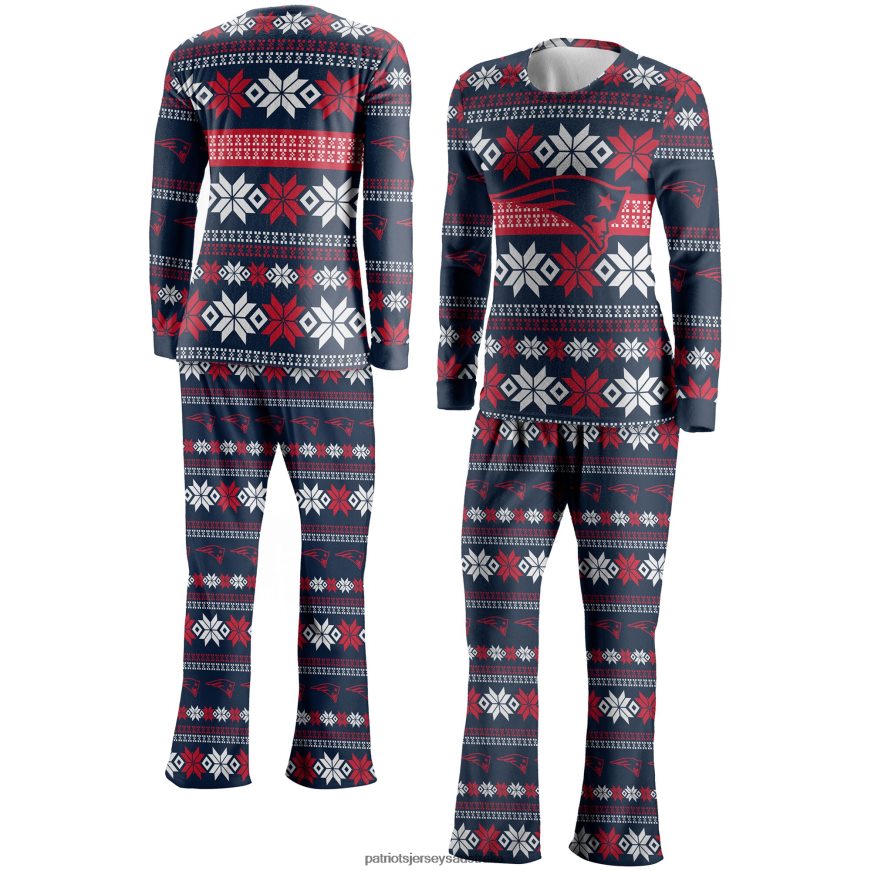 Women FOCO Navy Ugly Pajama Set ZZ06V22893 Patriots Jersey Clothing