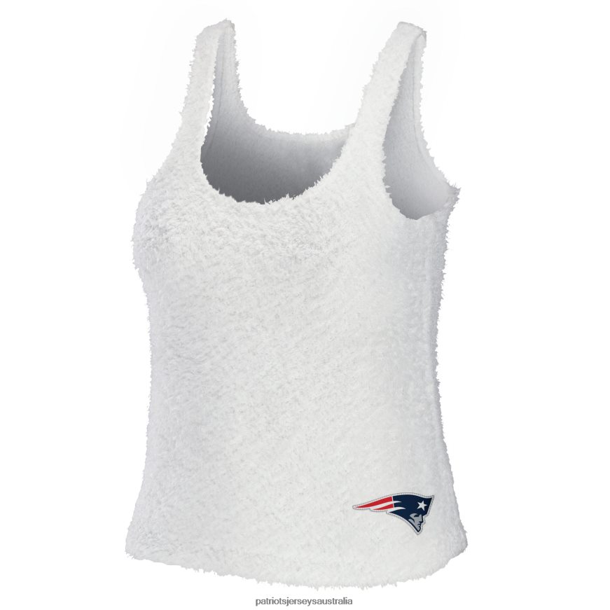 Women WEAR by Erin Andrews Cream Cozy Scoop Neck Tank Top & Pants Sleep Set ZZ06V22880 Patriots Jersey Clothing