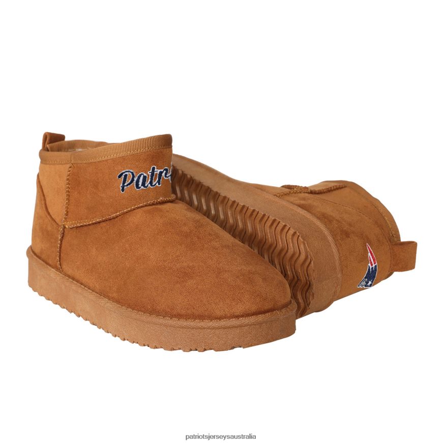 Women FOCO Brown Team Logo Fuzzy Fan Boots ZZ06V22241 Patriots Jersey Footwear