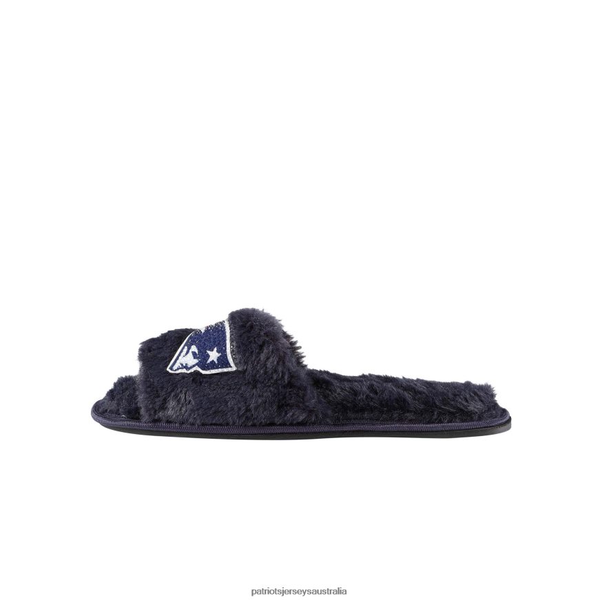 Women FOCO Navy Rhinestone Fuzzy Slippers ZZ06V22237 Patriots Jersey Footwear