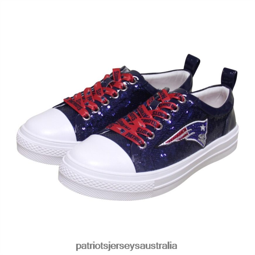 Women Cuce Navy Team Sequin Sneakers ZZ06V22233 Patriots Jersey Footwear